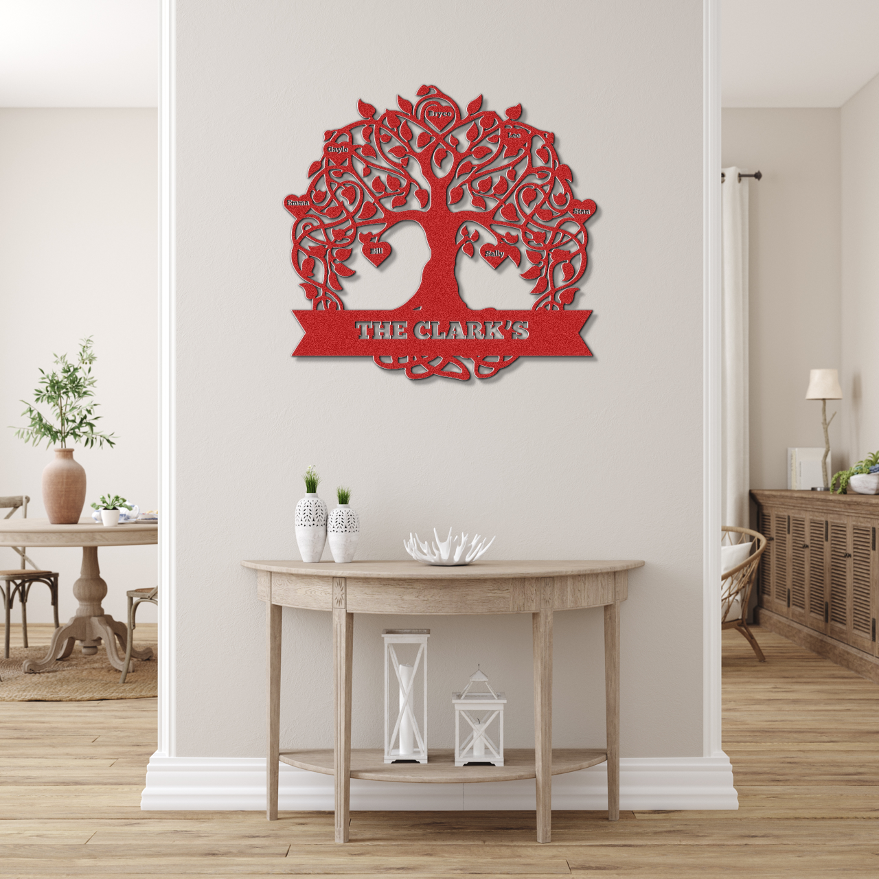 Family Tree Rustic Wall Art – Customizable Handcrafted Custom Metal Designs - Crafted from 16 Gauge Steel