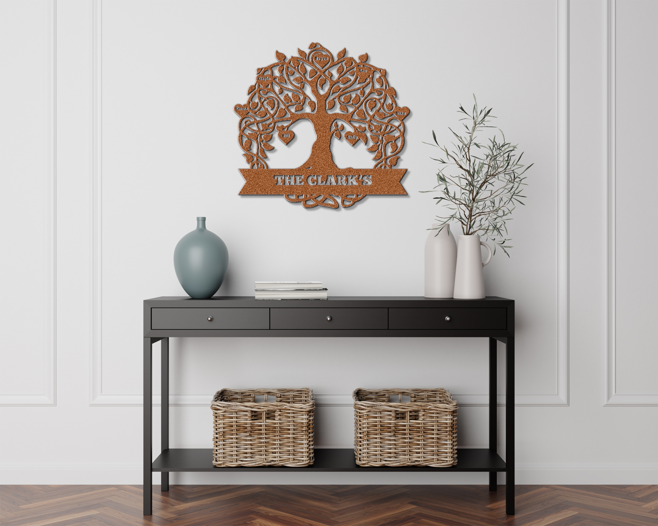 Family Tree Rustic Wall Art – Customizable Handcrafted Custom Metal Designs - Crafted from 16 Gauge Steel