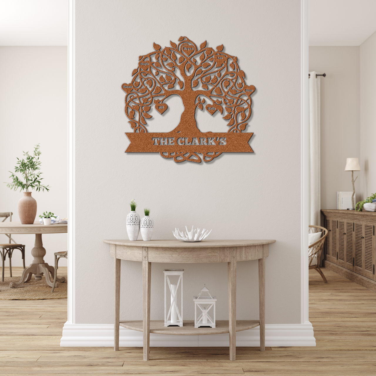 Family Tree Rustic Wall Art – Customizable Handcrafted Custom Metal Designs - Crafted from 16 Gauge Steel