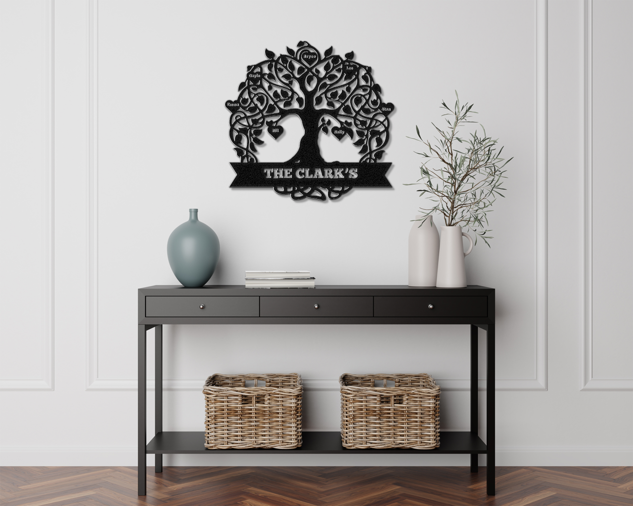 Family Tree Rustic Wall Art – Customizable Handcrafted Custom Metal Designs - Crafted from 16 Gauge Steel